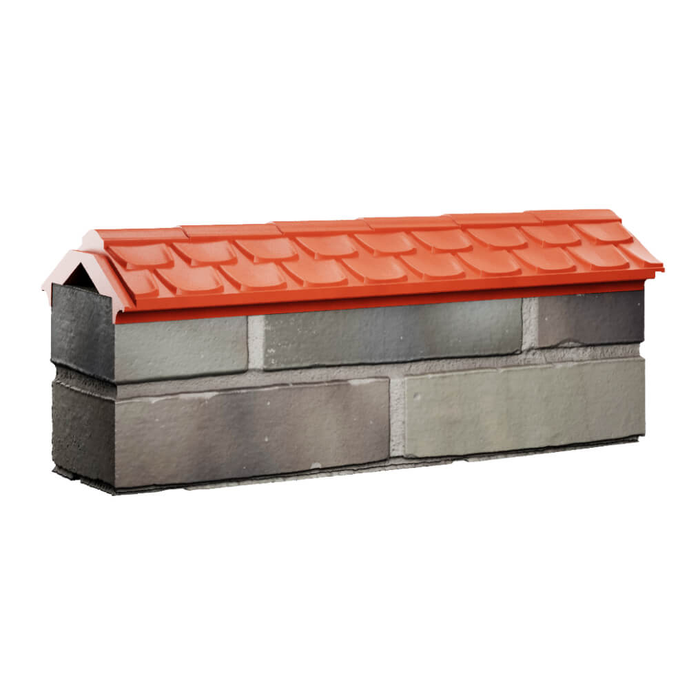 Парапет Zking Эльбрус Красный с посадкой на 0.5 кирпича (130мм)