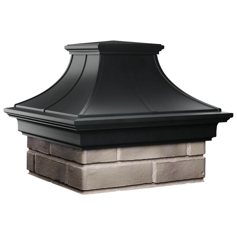 Колпак Zking Монблан Премиум Черный на столб 1.5х1.5 кирпича (385х385мм)