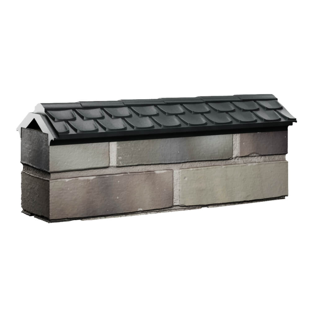 Парапет Zking Эльбрус Черный с посадкой на 0.5 кирпича (130мм)